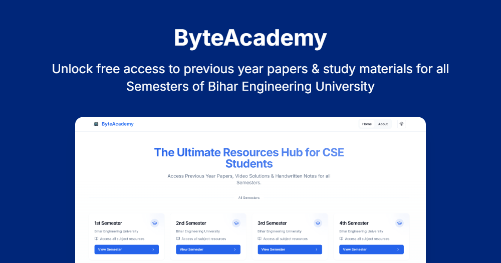ByteAcademy educational platform for computer science students by Anikesh Roy